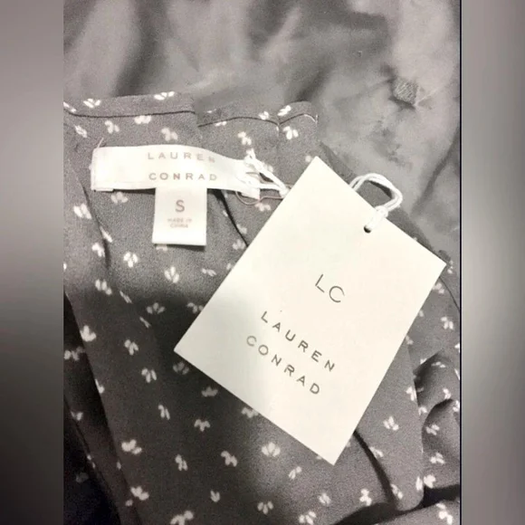 Lauren Conrad grey dress with white polka dots - Picture 4 of 5